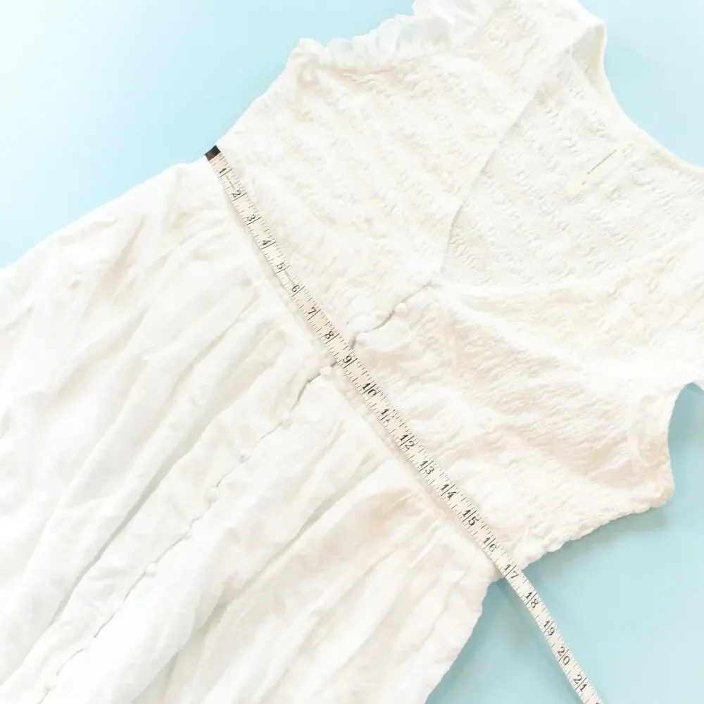 By Anthropologie Peregrine White Eyelet Midi Dress Size XLarge Petite XLP Bride - Picture 7 of 10